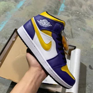 Air Jordan 1 বেগুনি হলুদ সাদা বাস্কেটবল জুতো