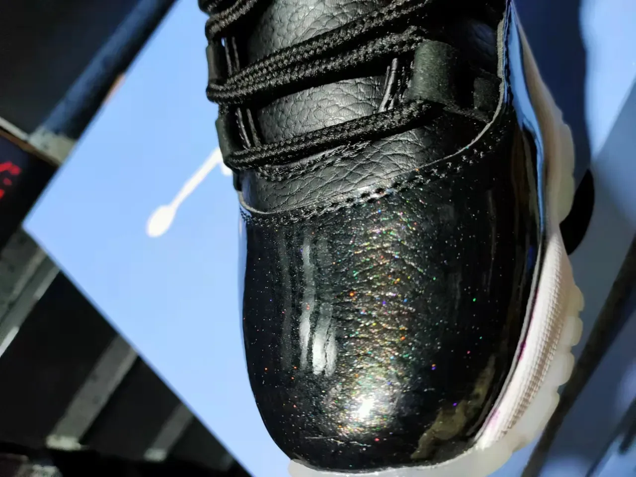 Air Jordan 11 Black Patent Leather Basketball Shoes 3