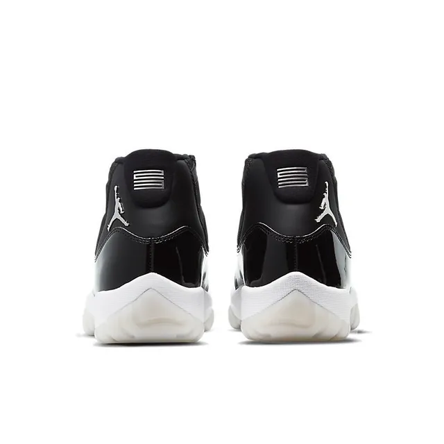 Air Jordan 11 काले और सफेद हाई-टॉप पेटेंट लेदर टो बास्केटबॉल जूते 2