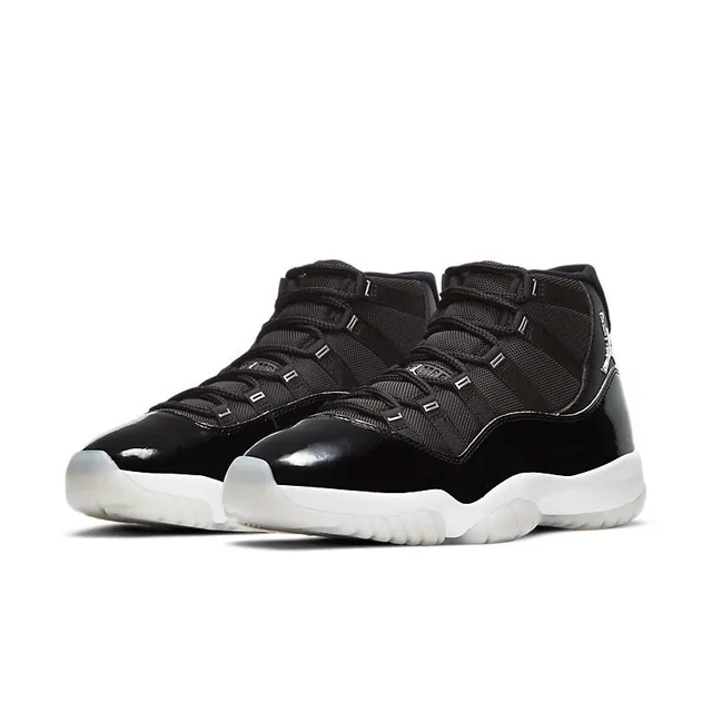 Air Jordan 11 काले और सफेद हाई-टॉप पेटेंट लेदर टो बास्केटबॉल जूते 3