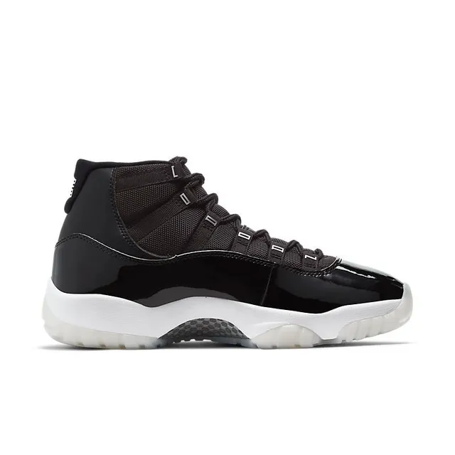 Air Jordan 11 काले और सफेद हाई-टॉप पेटेंट लेदर टो बास्केटबॉल जूते 5