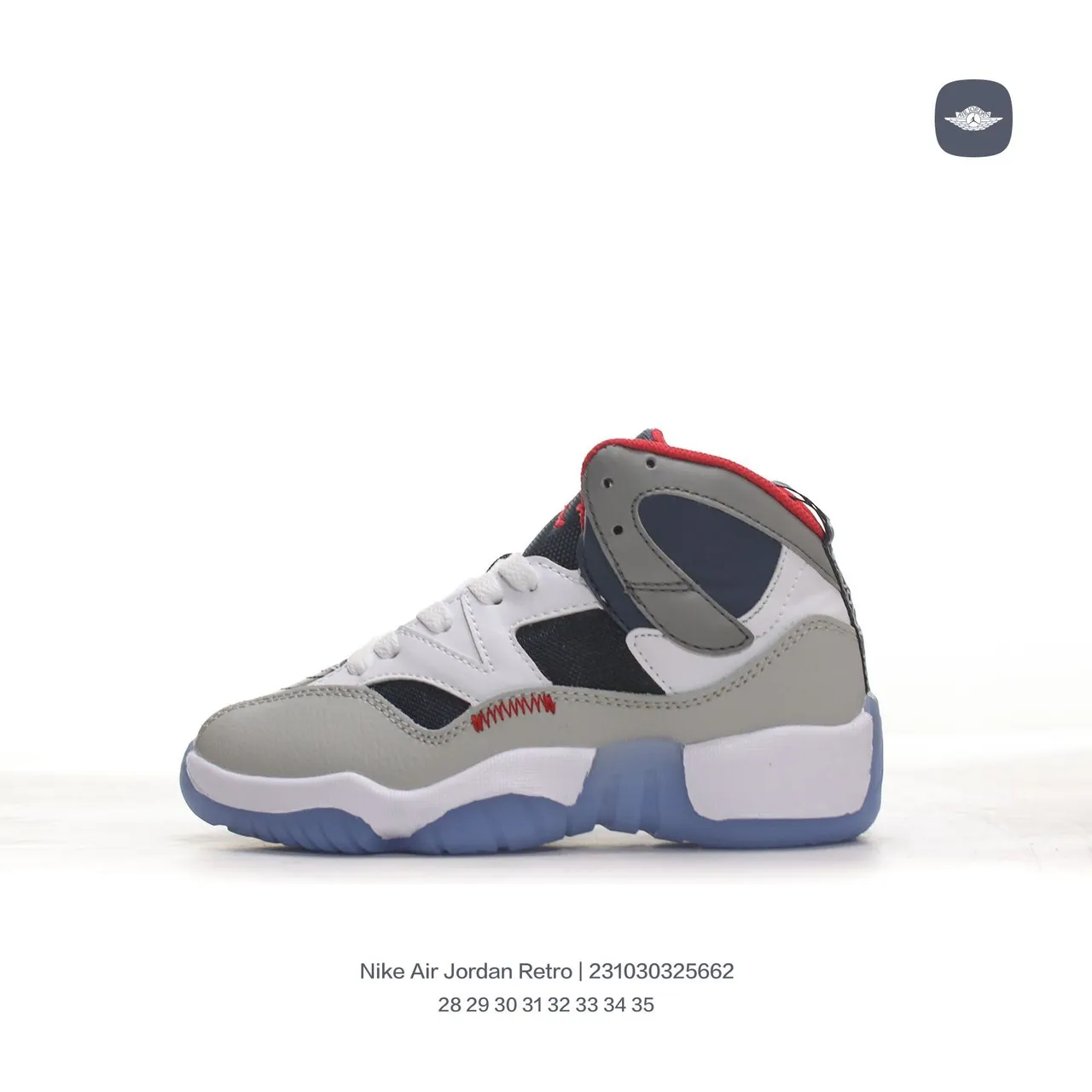 Air Jordan 11 Gray White Navy Red Light Blue Basketball Shoes 8