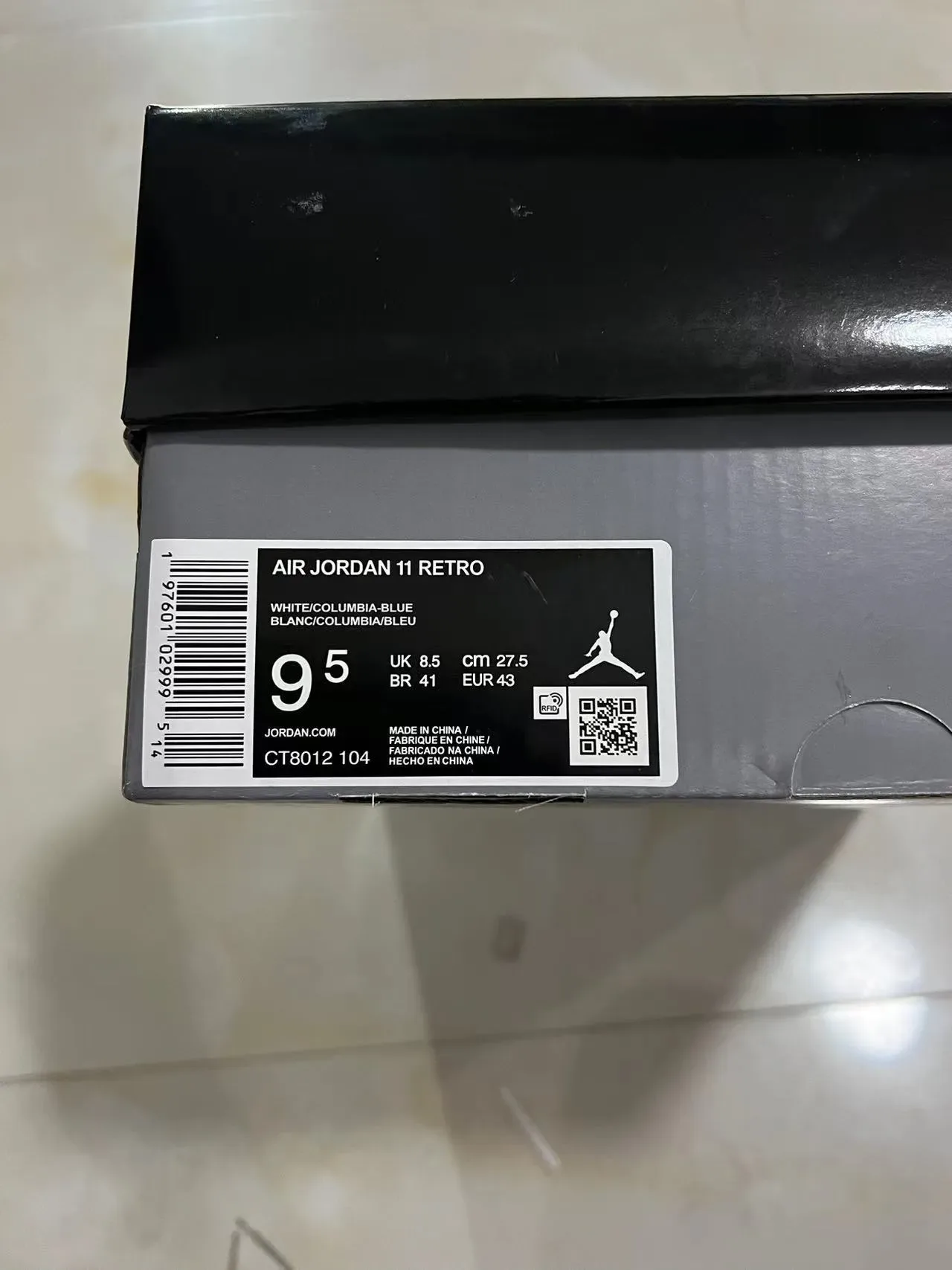 Air Jordan 11 White and Light Blue Patent Leather Basketball Shoes 10