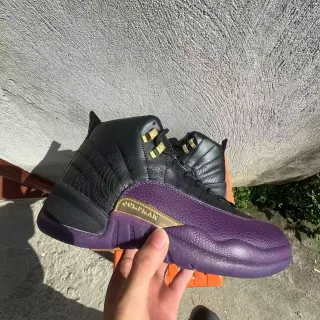 Air Jordan 12 Black Purple Gold Basketball Shoes