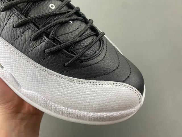 Air Jordan 12 Black White Gray-Green Basketball Shoes 2