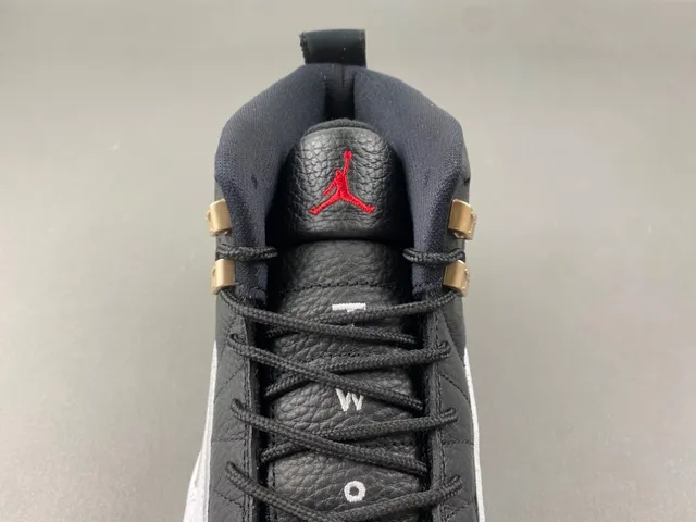 Air Jordan 12 Black White Gray-Green Basketball Shoes 6
