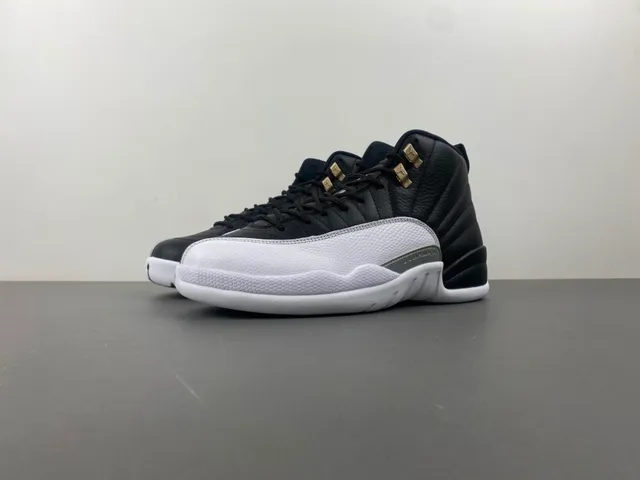 Air Jordan 12 Black White Gray-Green Basketball Shoes 11