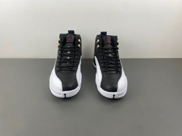 Air Jordan 12 Black White Gray-Green Basketball Shoes 12