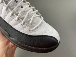 Air Jordan 12 White Black Gold Lace Lock Basketball Shoes 2