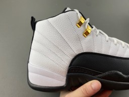 Air Jordan 12 White Black Gold Lace Lock Basketball Shoes 3