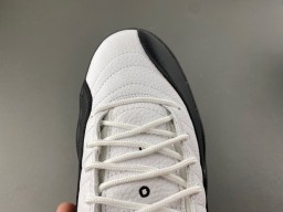 Air Jordan 12 White Black Gold Lace Lock Basketball Shoes 5