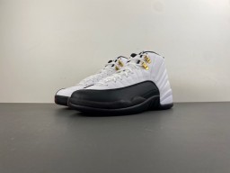Air Jordan 12 White Black Gold Lace Lock Basketball Shoes 11