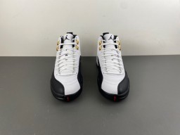 Air Jordan 12 White Black Gold Lace Lock Basketball Shoes 12