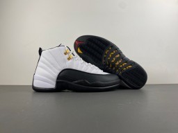 Air Jordan 12 White Black Gold Lace Lock Basketball Shoes 13