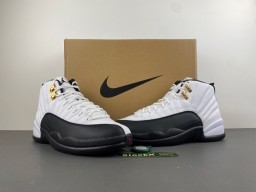 Air Jordan 12 White Black Gold Lace Lock Basketball Shoes 14