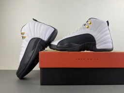 Air Jordan 12 White Black Gold Lace Lock Basketball Shoes 15