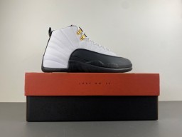 Air Jordan 12 White Black Gold Lace Lock Basketball Shoes 16