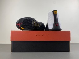 Air Jordan 12 White Black Gold Lace Lock Basketball Shoes 17