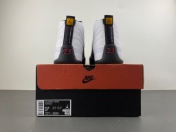 Air Jordan 12 White Black Gold Lace Lock Basketball Shoes 18