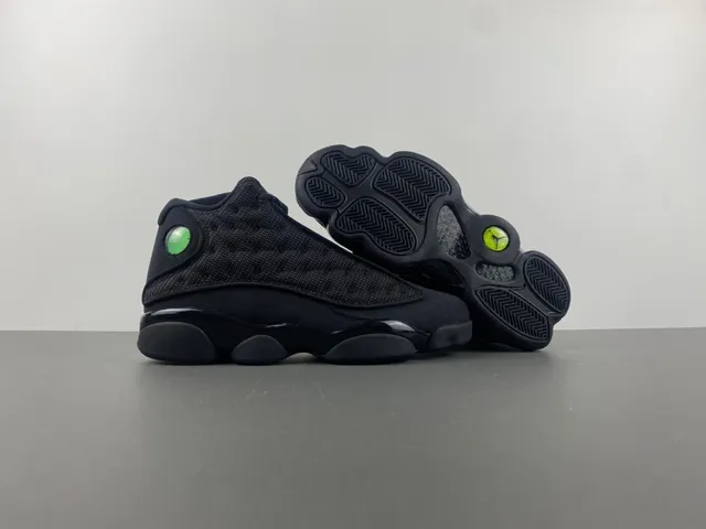 Zapatillas de baloncesto Air Jordan 13 Jumpman negro y verde 16