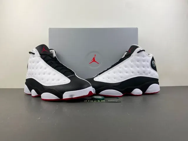 Air Jordan 13 White Black Red Quilted Basketball Shoes 12
