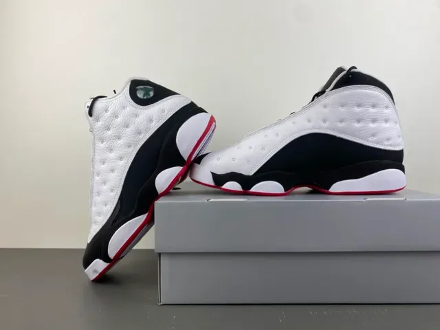 Air Jordan 13 White Black Red Quilted Basketball Shoes 13