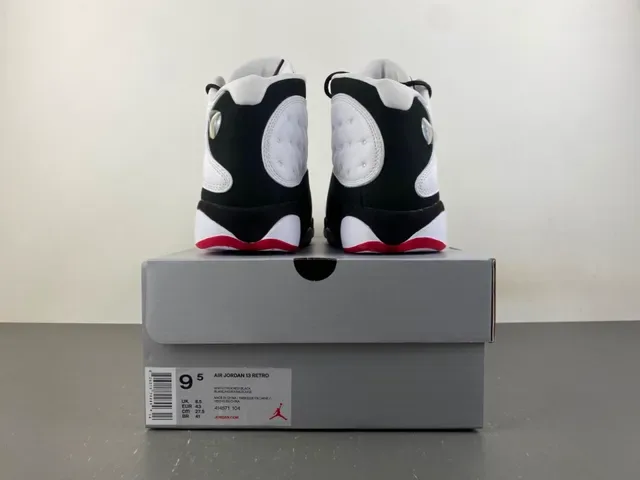 Air Jordan 13 White Black Red Quilted Basketball Shoes 15