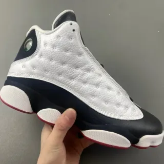 Tênis de basquete Air Jordan 13 branco azul-marinho vermelho