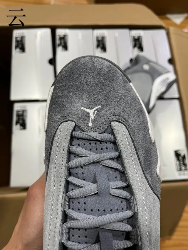 Air Jordan 14 ধূসর সোয়েড হাই-টপ বাস্কেটবল জুতো 5