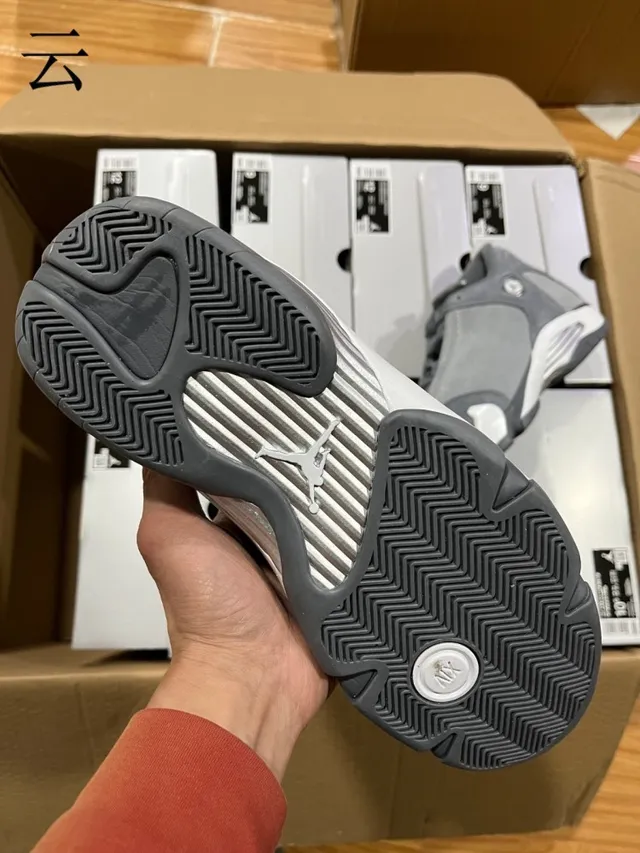 Air Jordan 14 ধূসর সোয়েড হাই-টপ বাস্কেটবল জুতো 7
