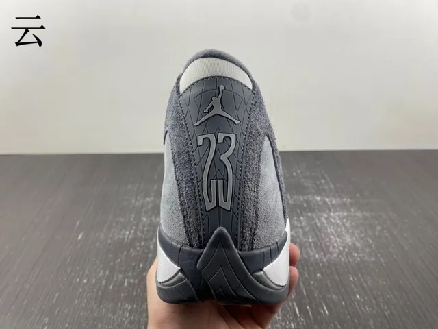Air Jordan 14 ধূসর সোয়েড হাই-টপ বাস্কেটবল জুতো 10