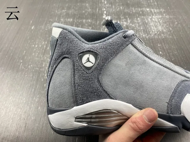 Air Jordan 14 ধূসর সোয়েড হাই-টপ বাস্কেটবল জুতো 13