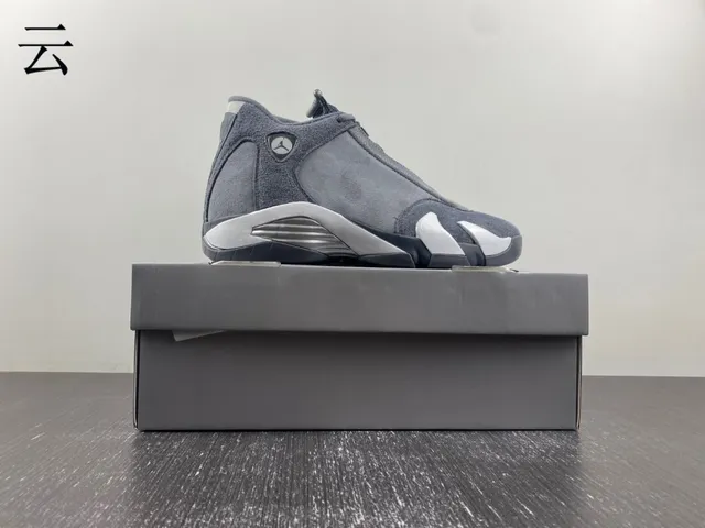 Air Jordan 14 ধূসর সোয়েড হাই-টপ বাস্কেটবল জুতো 16