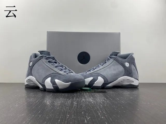 Air Jordan 14 ধূসর সোয়েড হাই-টপ বাস্কেটবল জুতো 17