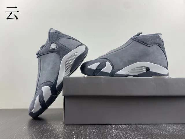 Air Jordan 14 ধূসর সোয়েড হাই-টপ বাস্কেটবল জুতো 19