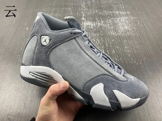Air Jordan 14 ধূসর সোয়েড হাই-টপ বাস্কেটবল জুতো 20