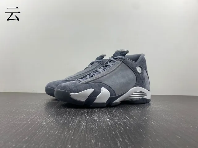 Air Jordan 14 ধূসর সোয়েড হাই-টপ বাস্কেটবল জুতো 21