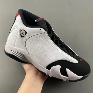 Tênis de basquete Air Jordan 14 branco preto vermelho
