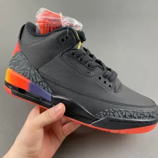 Air Jordan 3 ब्लैक ऑरेंज ग्रेडिएंट बास्केटबॉल जूते