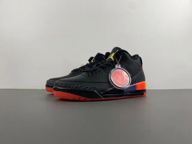 Zapatillas de baloncesto Air Jordan 3 con degradado negro y naranja 10