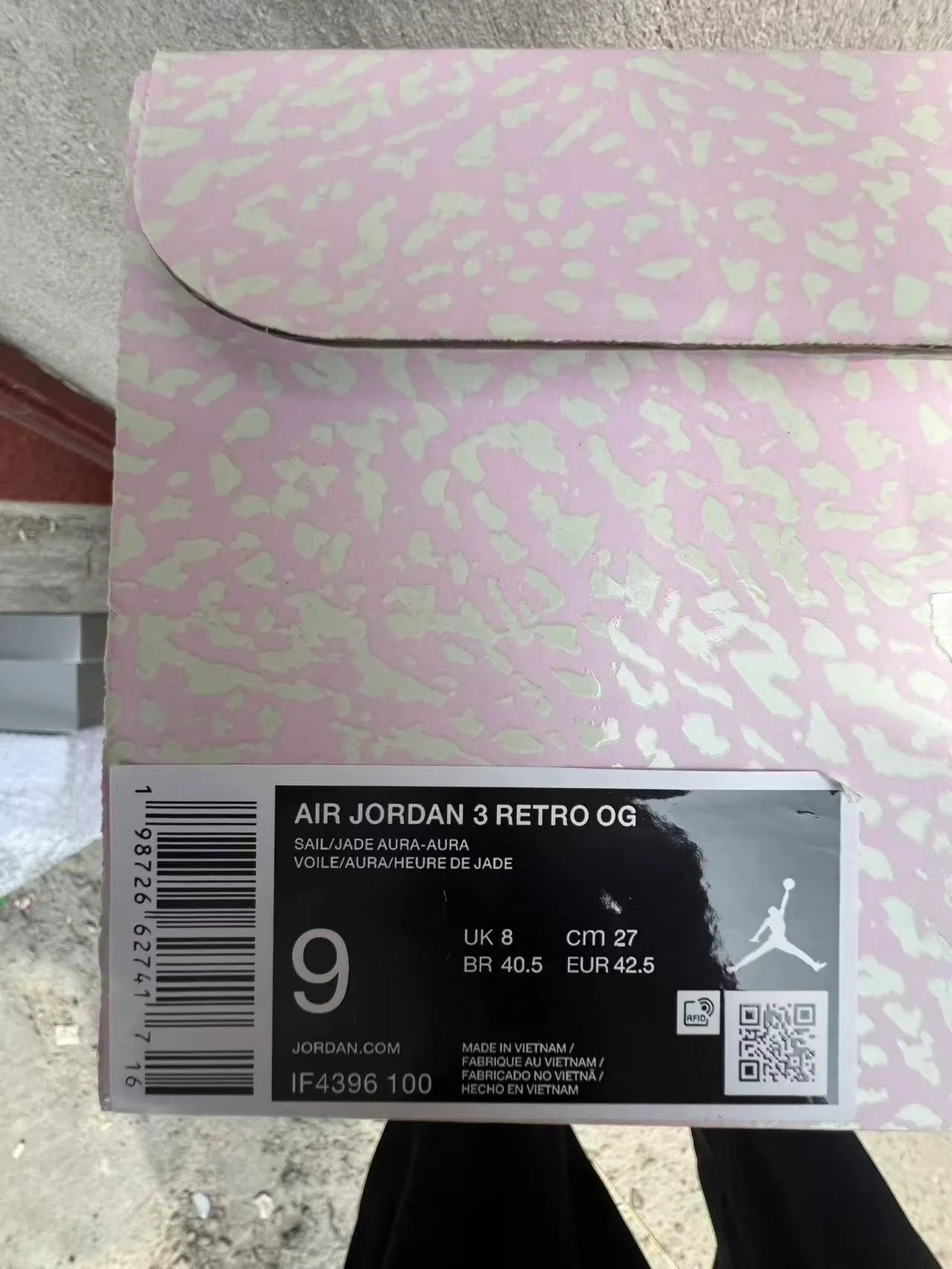 Air Jordan 3 Off-White Mint Elephant Print أحذية كرة السلة 10
