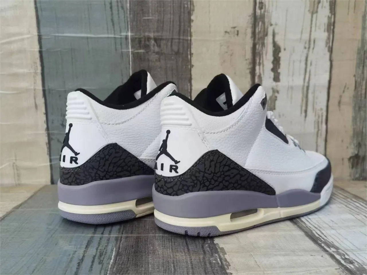 Air Jordan 3 सफेद काला सीमेंट लाल बास्केटबॉल जूते 5