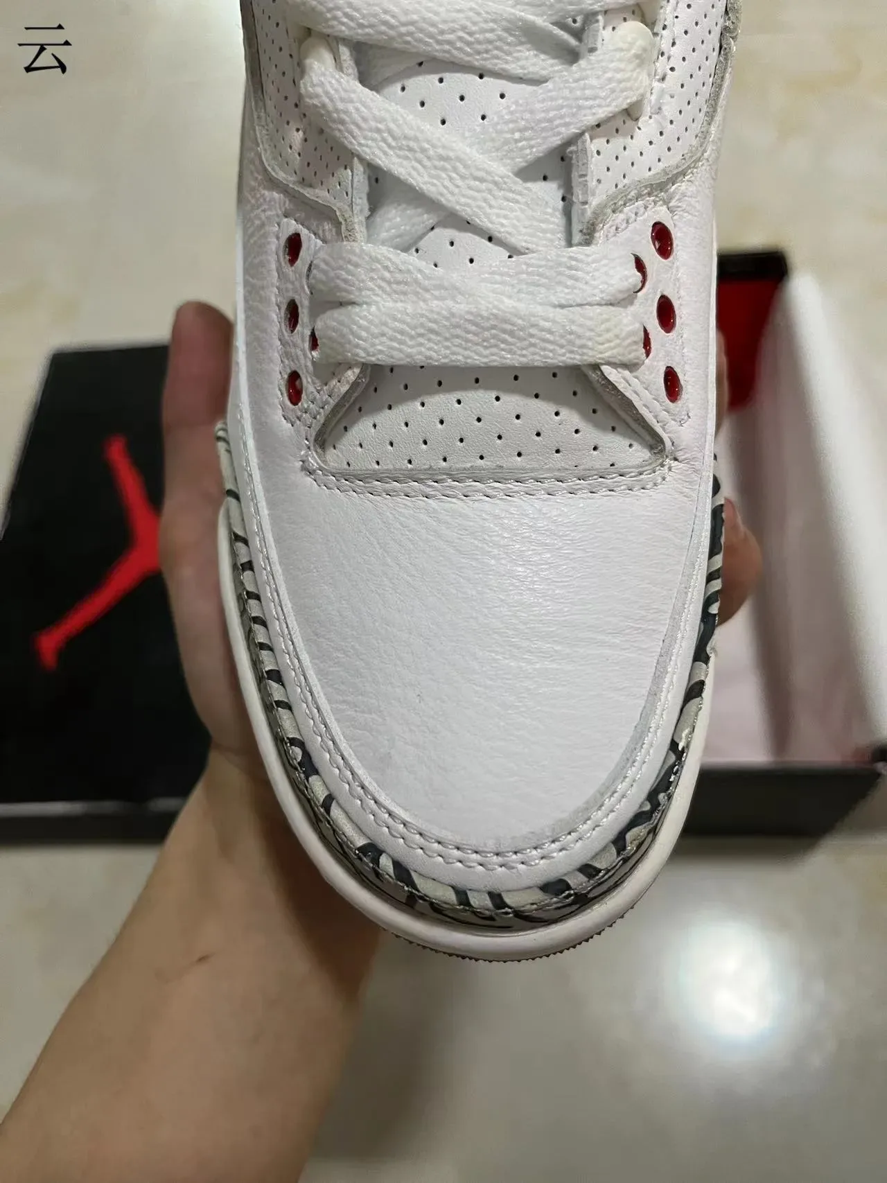 Air Jordan 3 أبيض سمنت طباعة الفيل حذاء كرة السلة 3