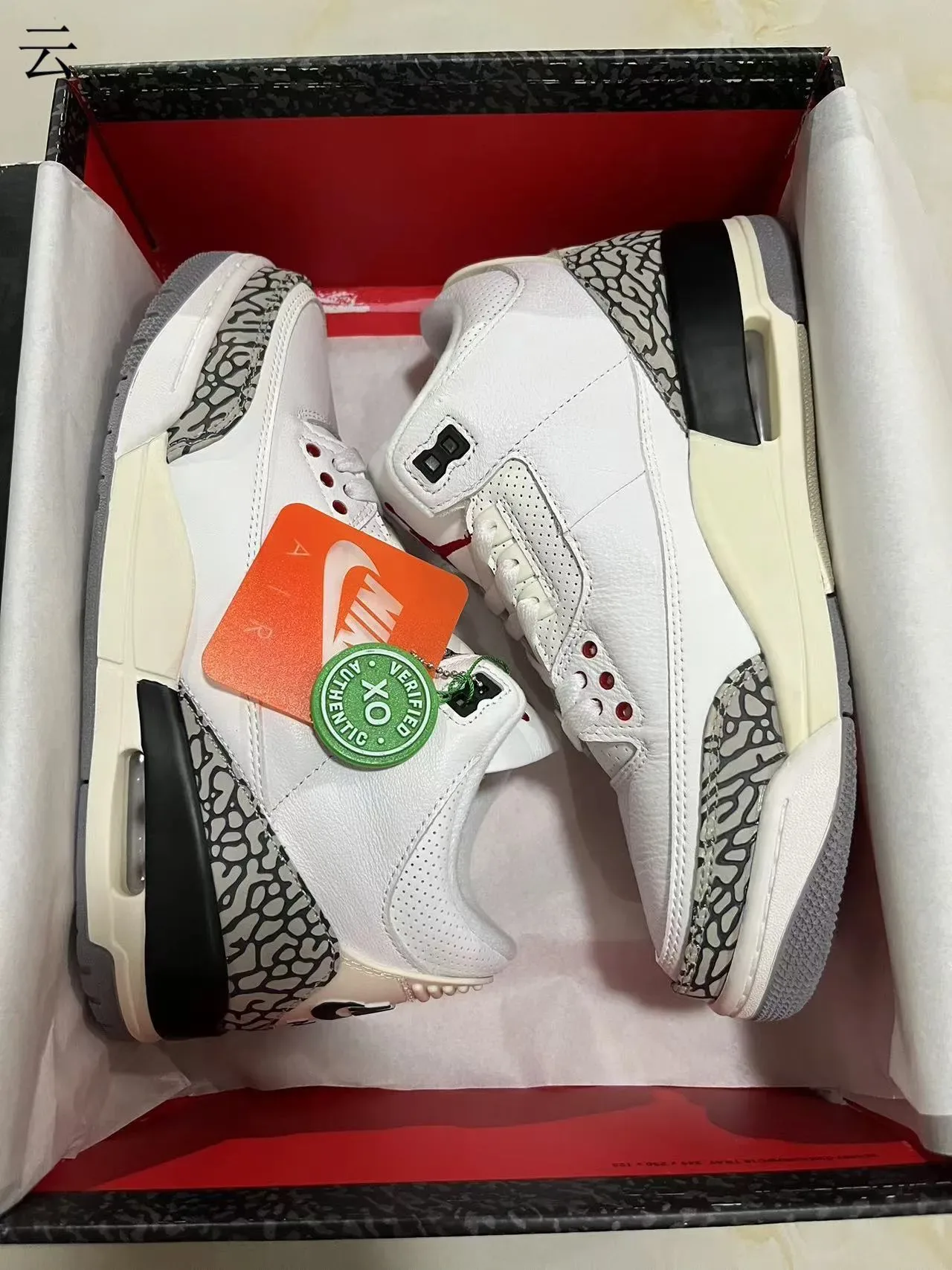 Air Jordan 3 أبيض سمنت طباعة الفيل حذاء كرة السلة 7