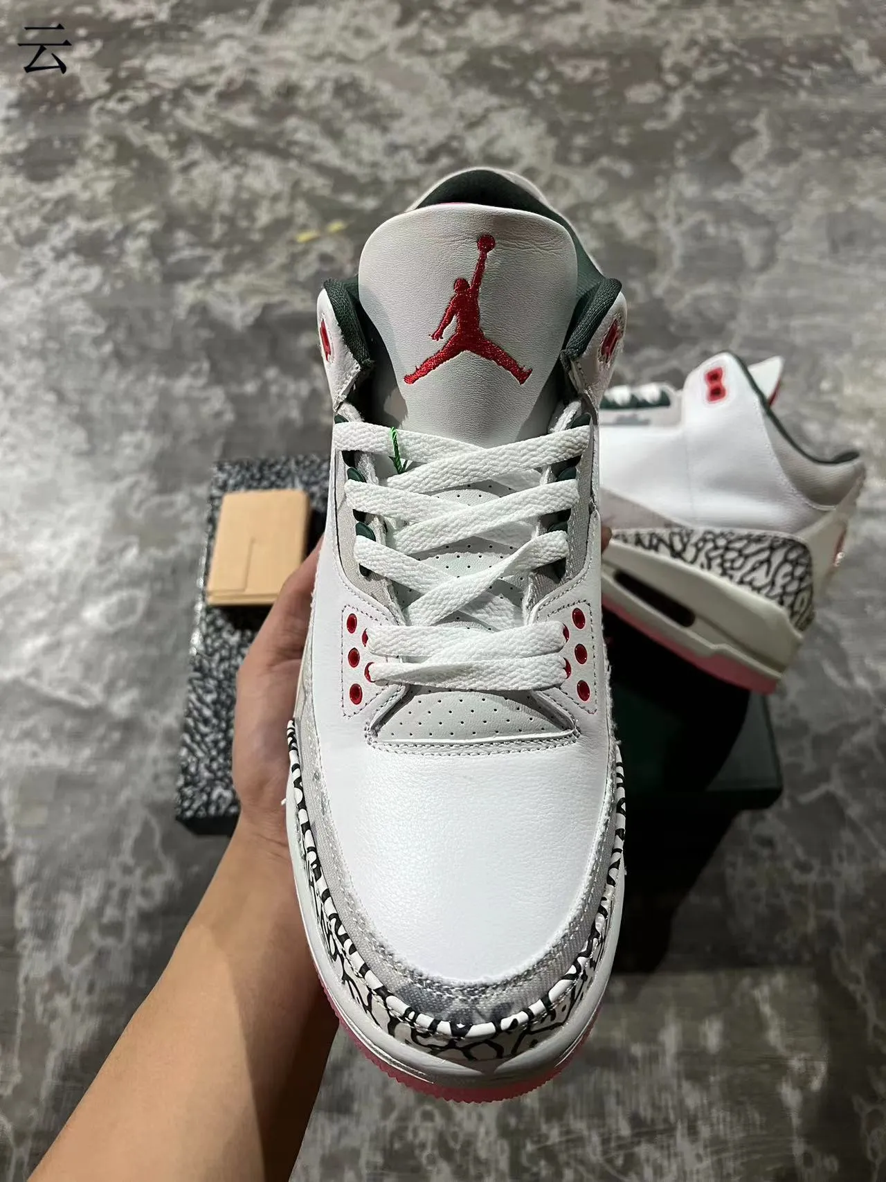 Air Jordan 3 White Elephant Print Pink Sole Basketball Shoes 4