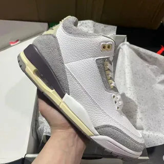 Air Jordan 3 Branco Cinza Creme Tênis de Basquete