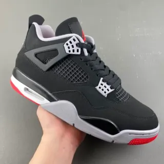 Tênis de basquete Air Jordan 4 Preto Cimento Vermelho