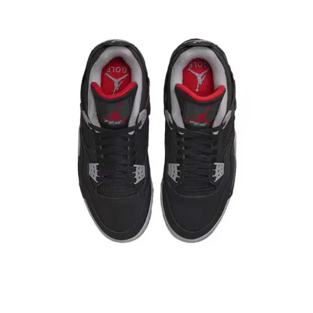 Air Jordan 4 Noir Gris Rouge Chaussures de Basketball 4