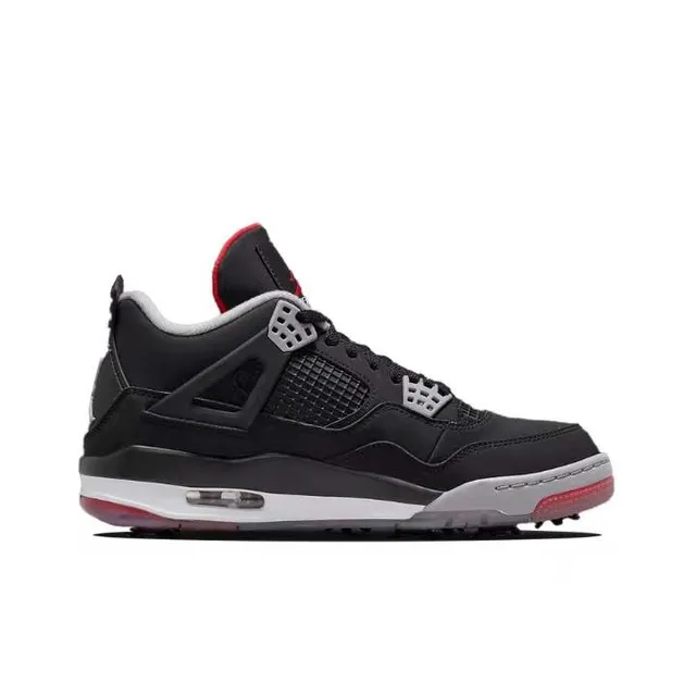 Air Jordan 4 Noir Gris Rouge Chaussures de Basketball 6