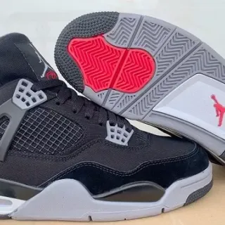 Tênis de basquete Air Jordan 4 preto cinza vermelho